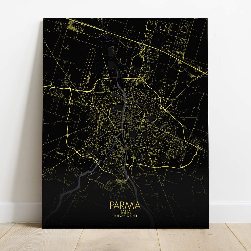 Mapospheres Parma Night Design full page design canvas city map