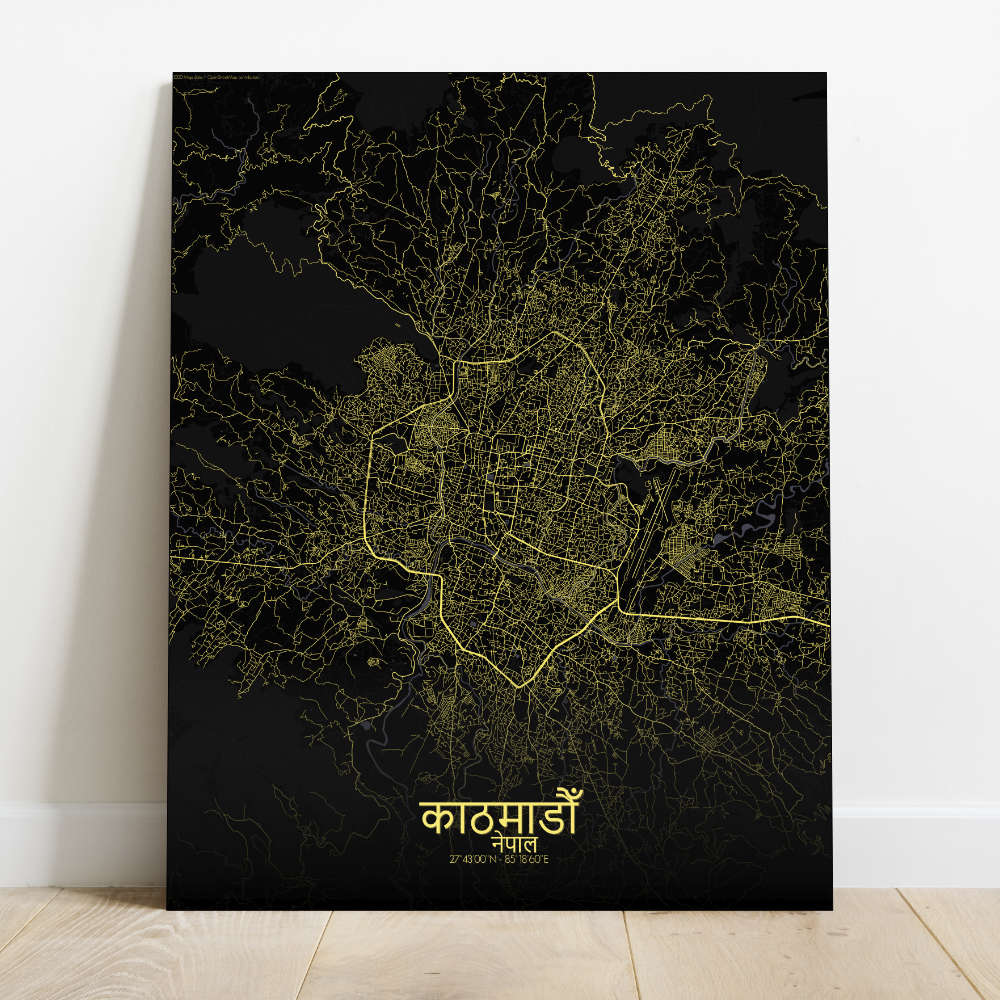 Mapospheres Kathmandu Night Design full page design canvas city map