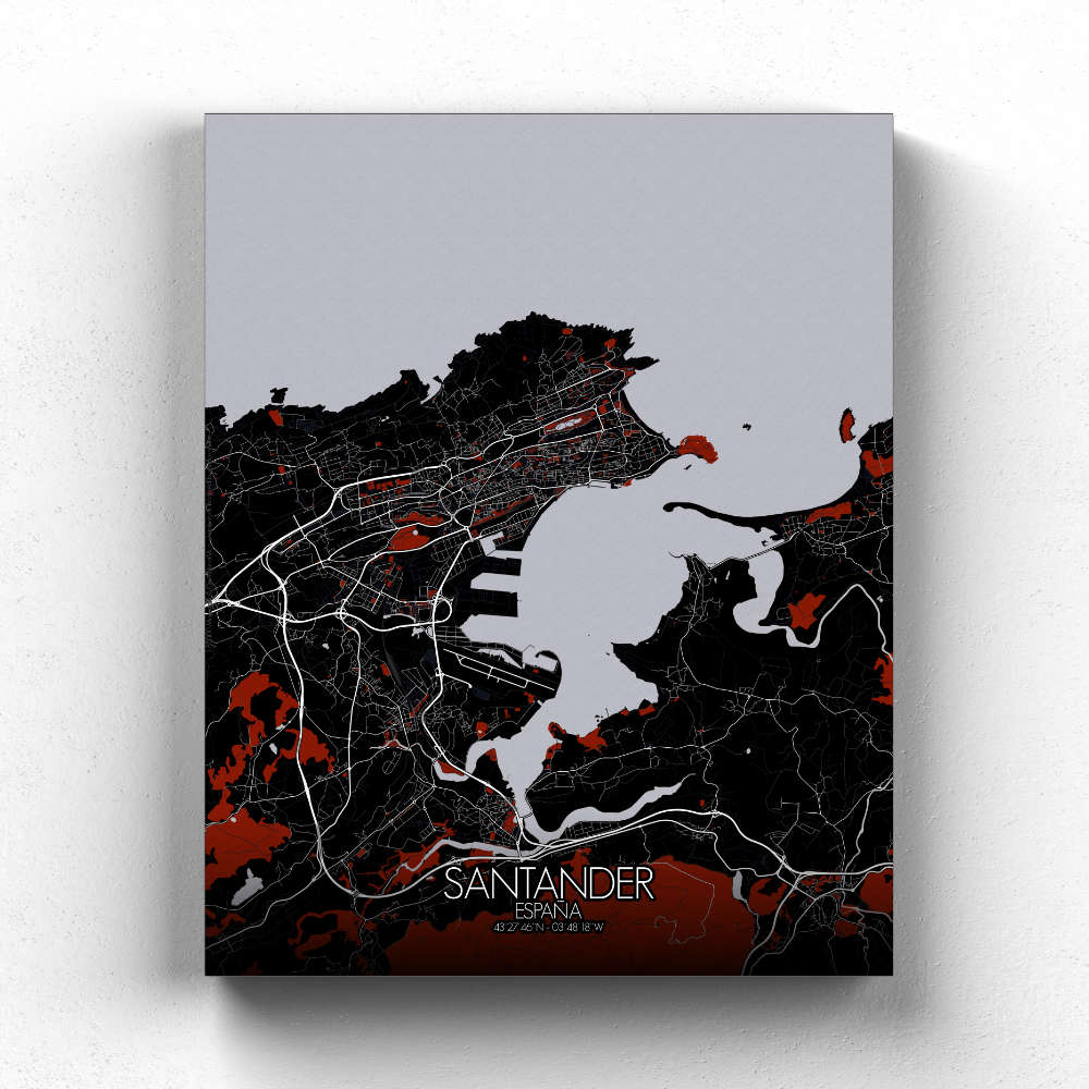 Mapospheres Santander Night Design full page design canvas city map