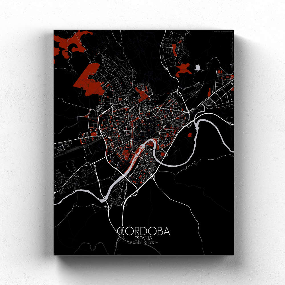 Mapospheres Cordoba Night Design full page design canvas city map