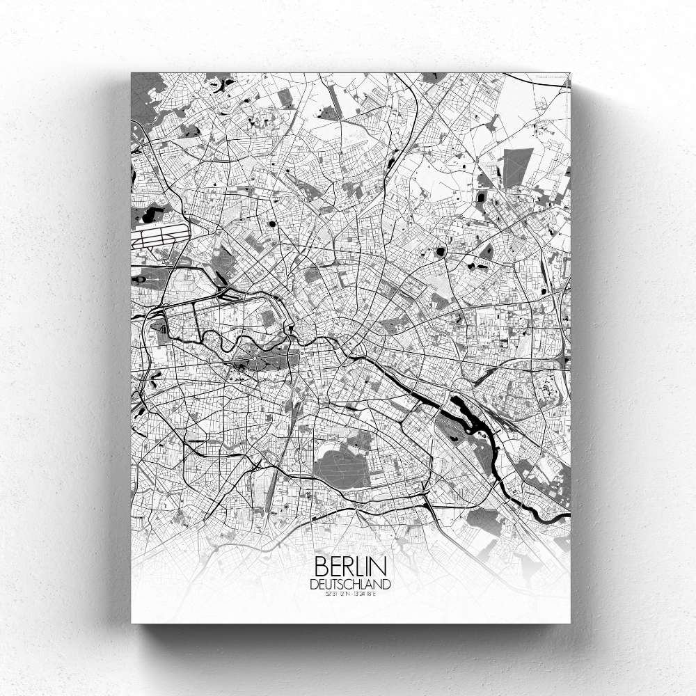 Mapospheres Berlin Black and White full page design canvas city map
