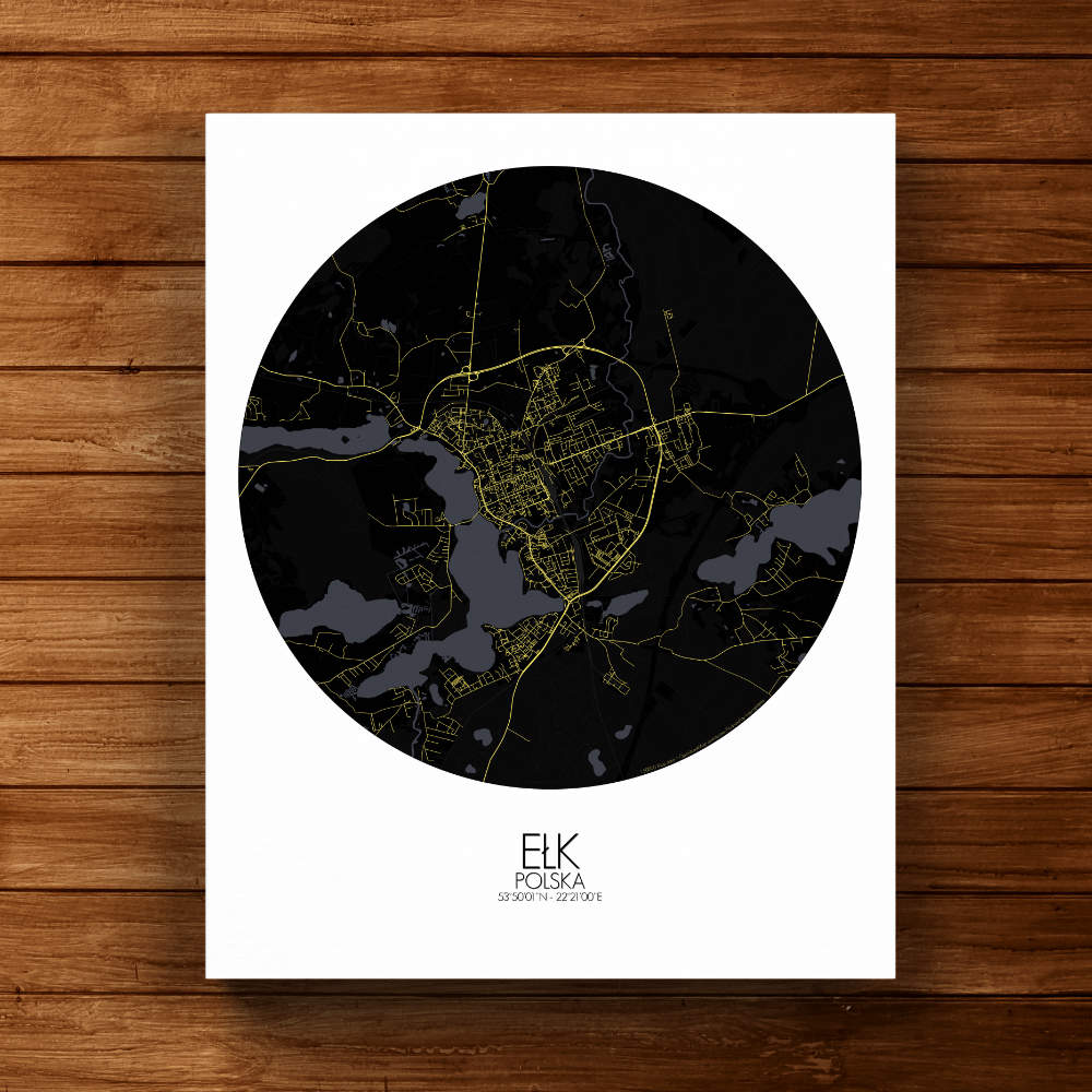 Mapospheres Elk Night round shape design canvas city map