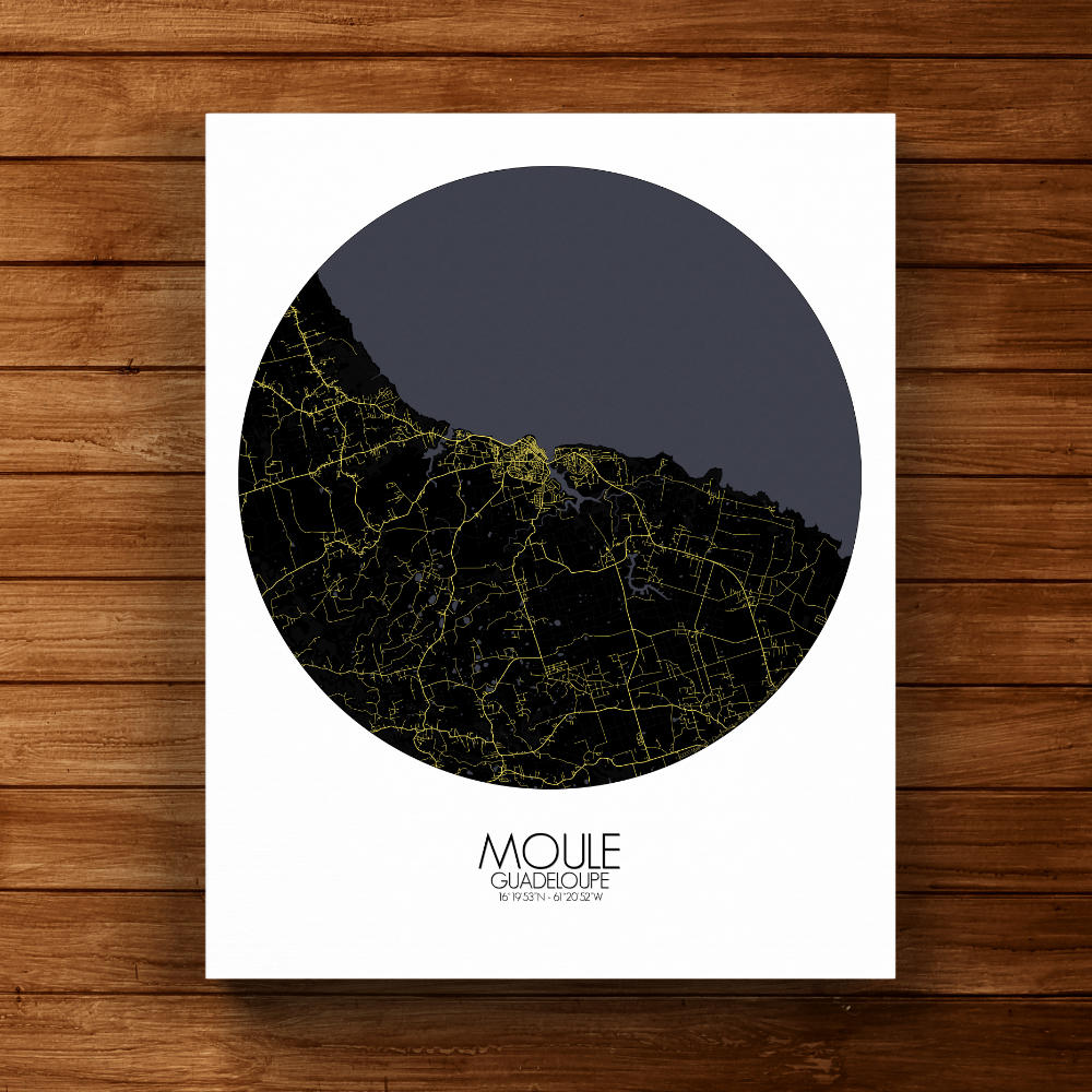 Mapospheres Moule Night round shape design canvas city map