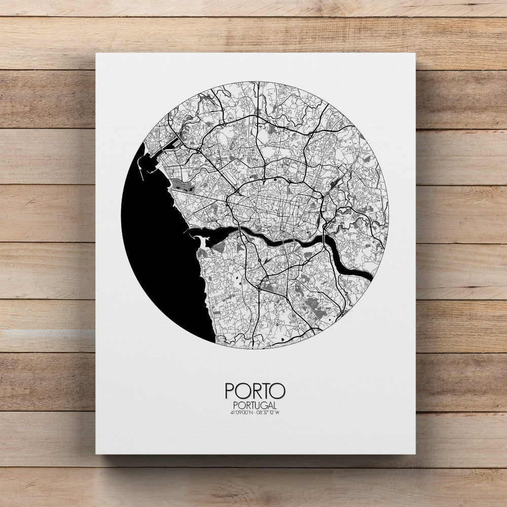 Mapospheres Porto Night full page design canvas city map