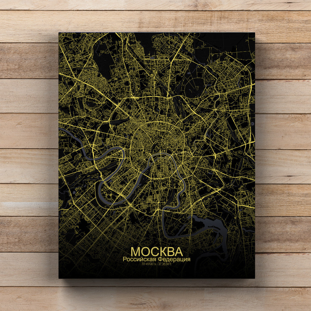 Mapospheres Moscow Night full page design canvas city map