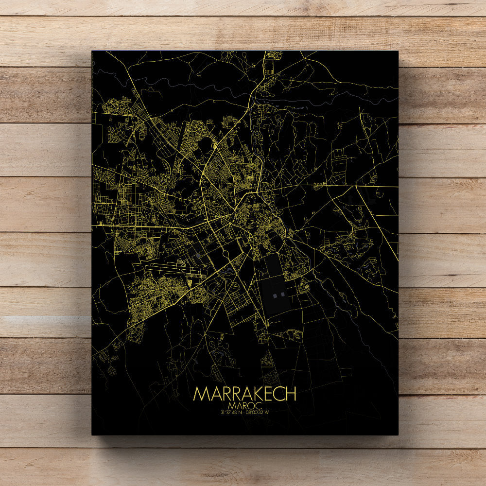 Mapospheres Marrakesh Night full page design canvas city map