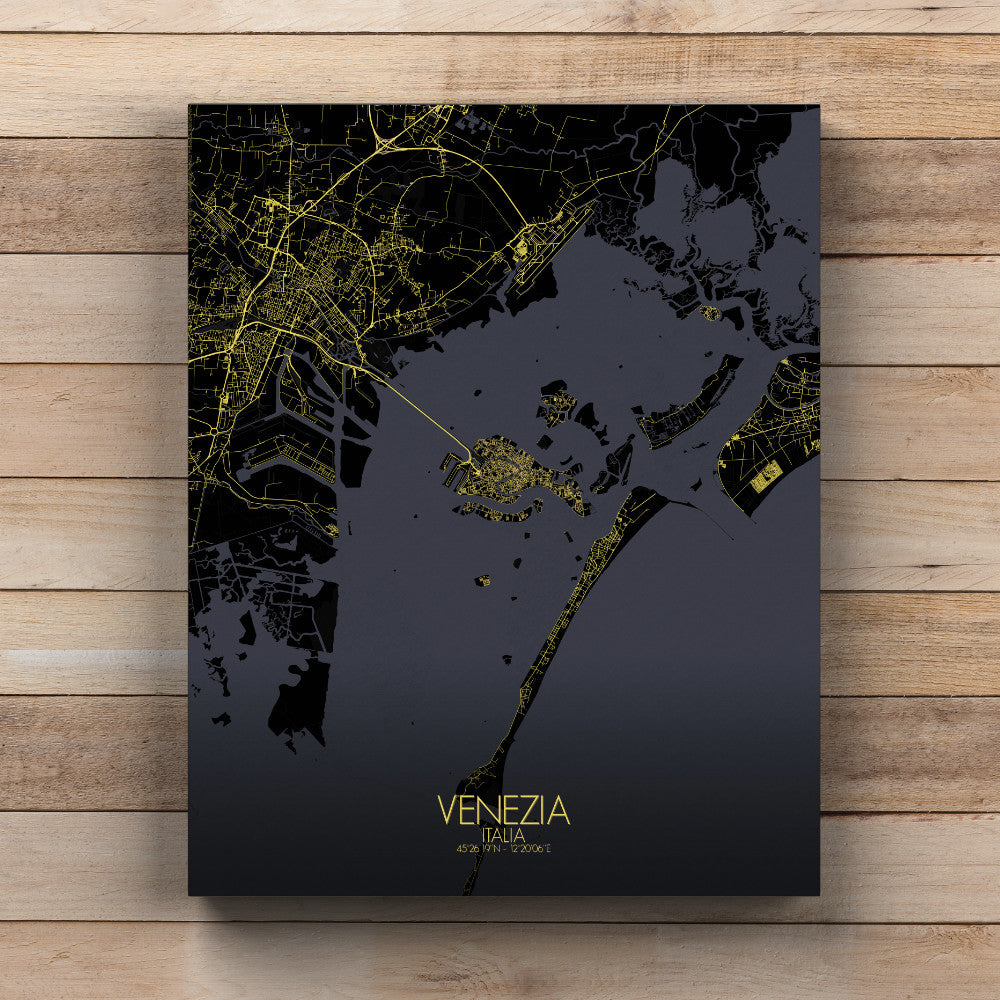 Mapospheres Venice Night full page design canvas city map
