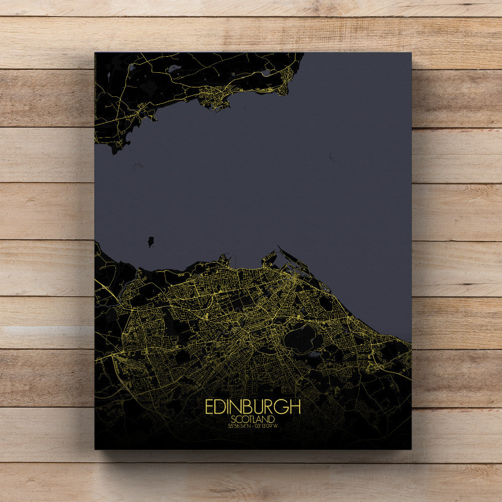 Mapospheres Edinburgh Night full page design canvas city map