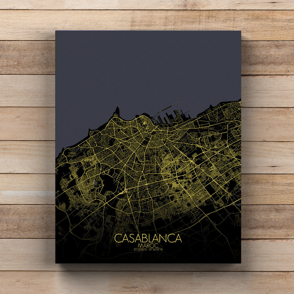 Mapospheres Casablanca Night full page design canvas city map