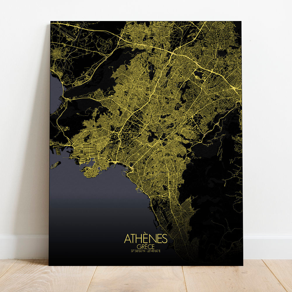 Mapospheres athens Night full page design canvas city map