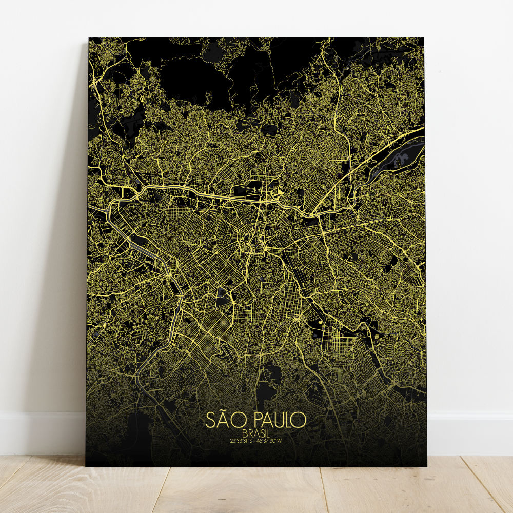 Mapospheres Sao Paulo Night full page design canvas city map