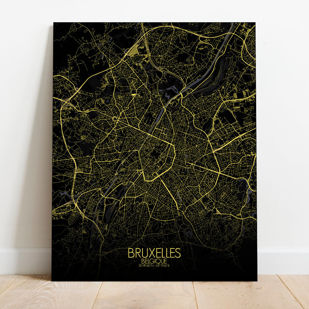 Mapospheres brussels Night full page design canvas city map