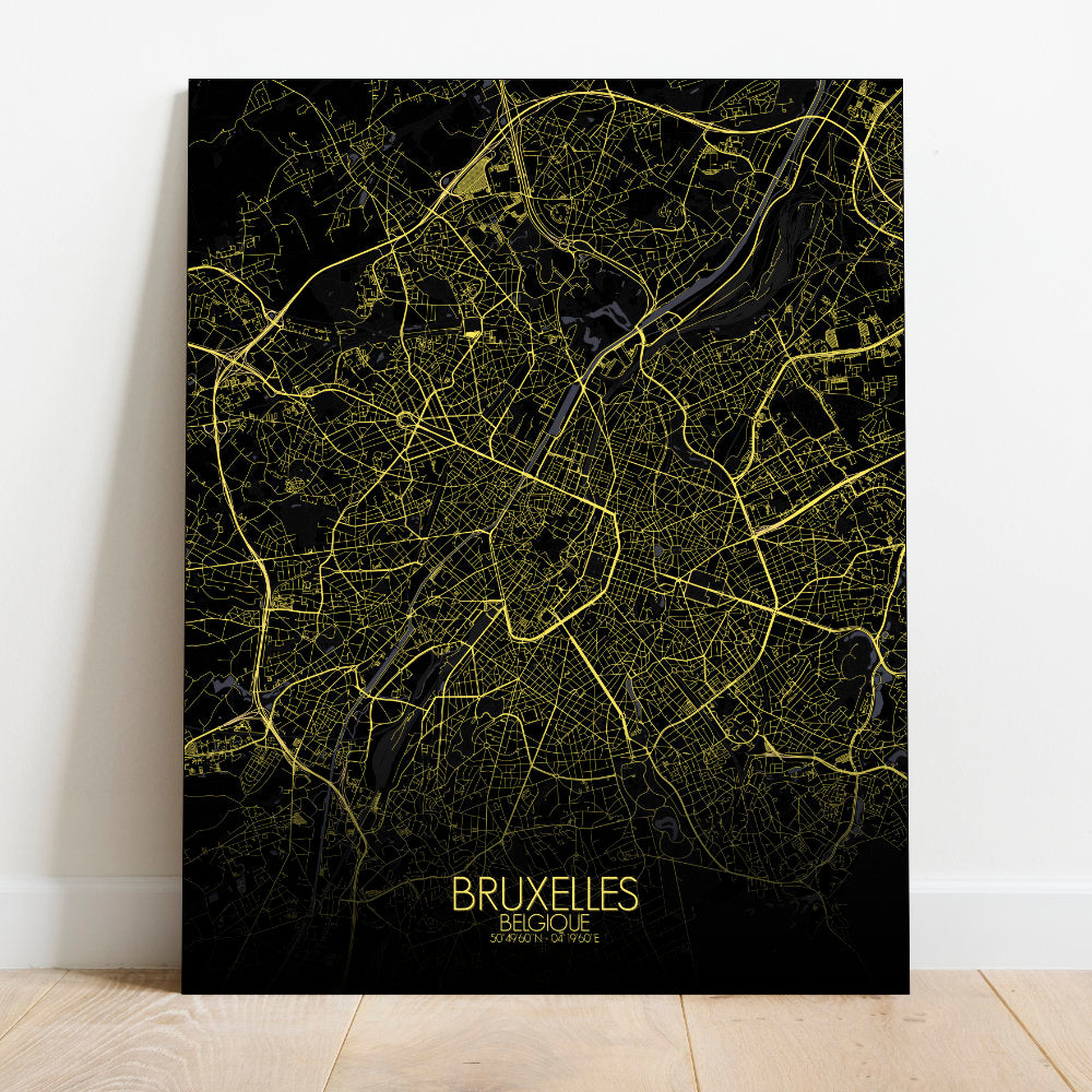 Mapospheres brussels Night full page design canvas city map