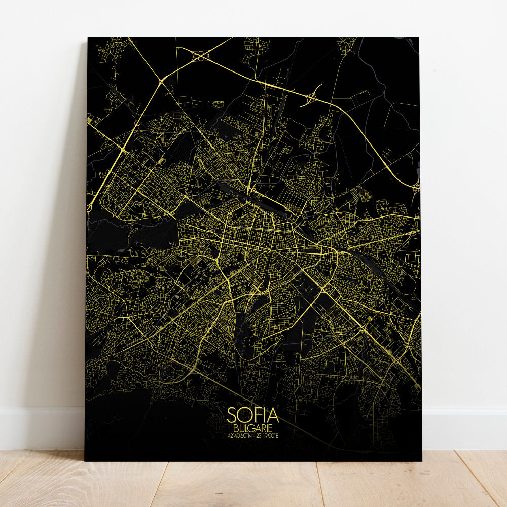 Mapospheres sofia Night full page design canvas city map