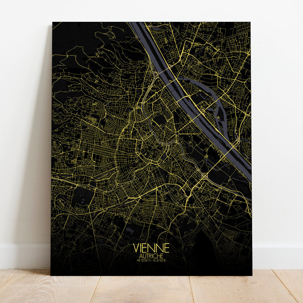 Mapospheres vienna Night full page design canvas city map