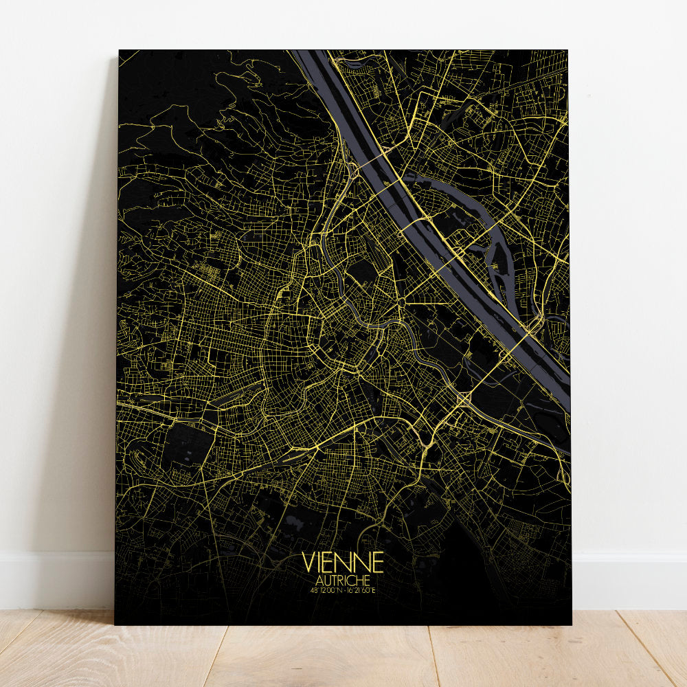 Mapospheres vienna Night full page design canvas city map