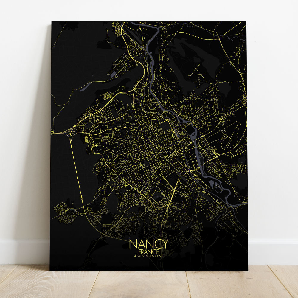 Mapospheres Nancy Night full page design canvas city map