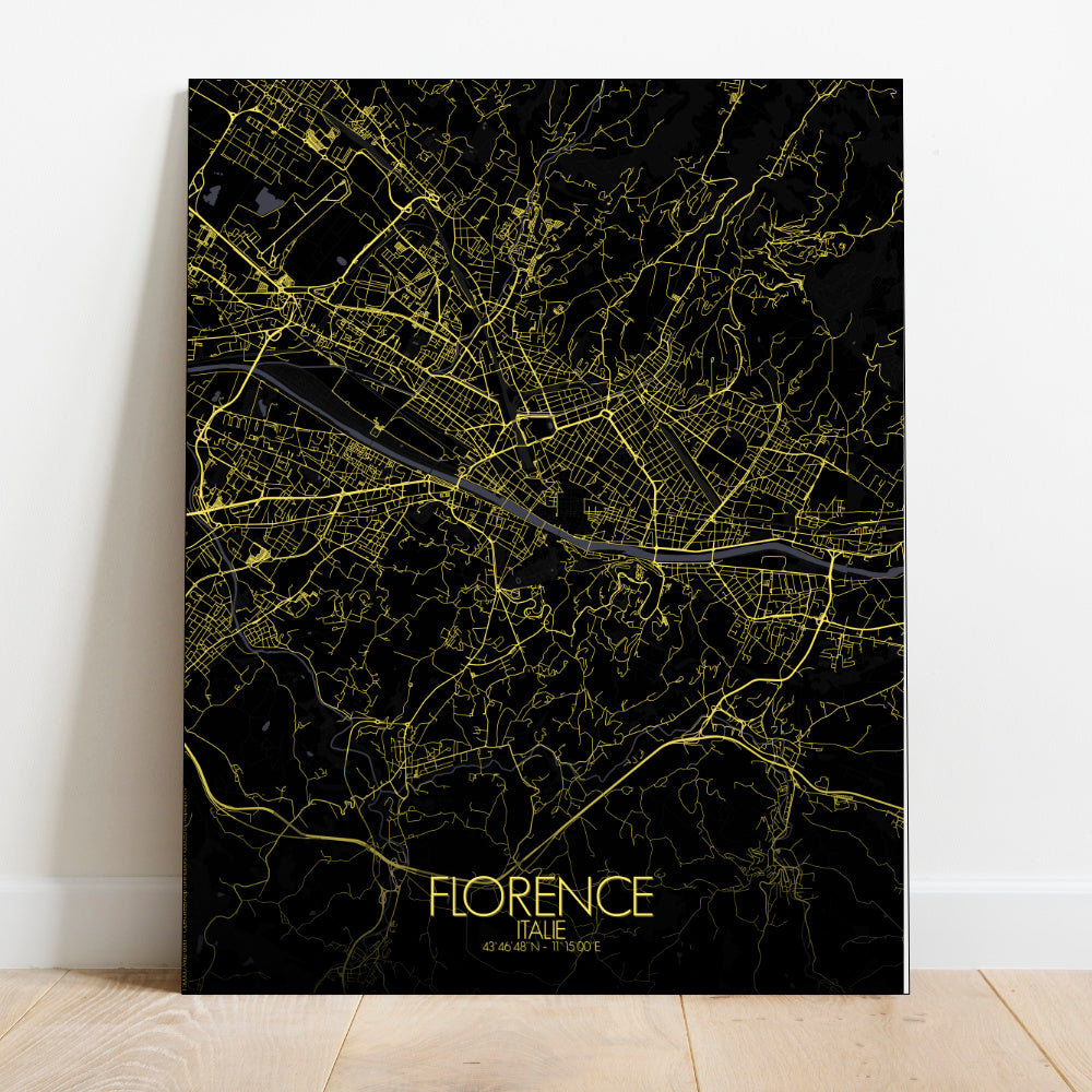 Mapospheres Florence Night full page design canvas city map