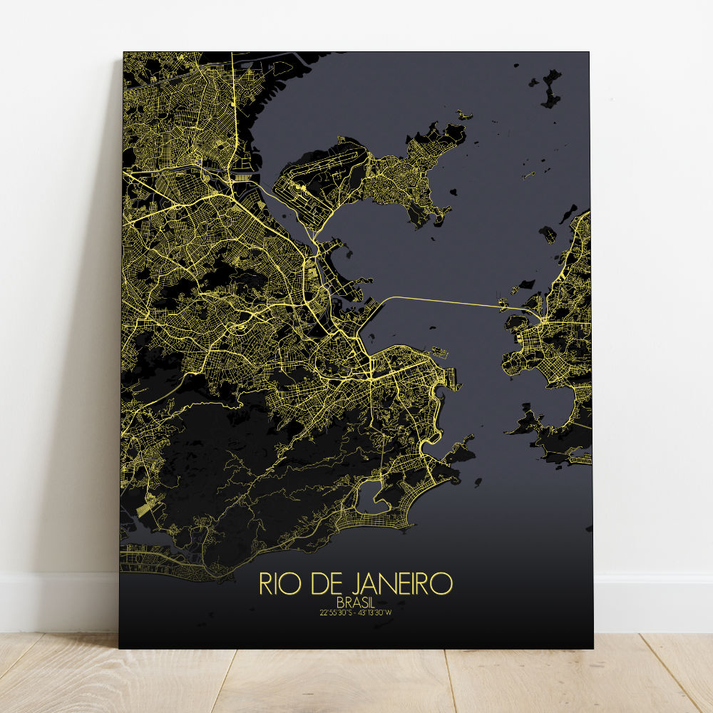 Mapospheres Rio de Janeiro Night full page design canvas city map