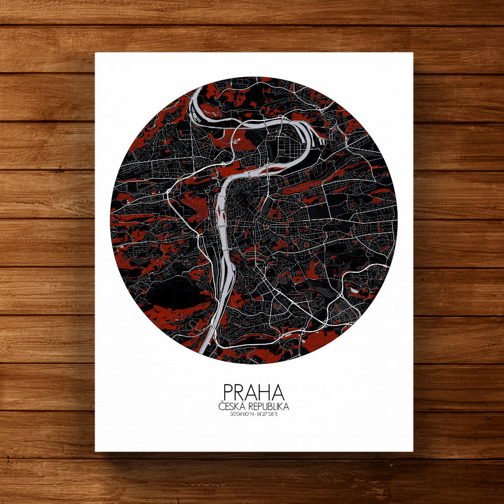City map custom your map mapospheres Red Dark Design