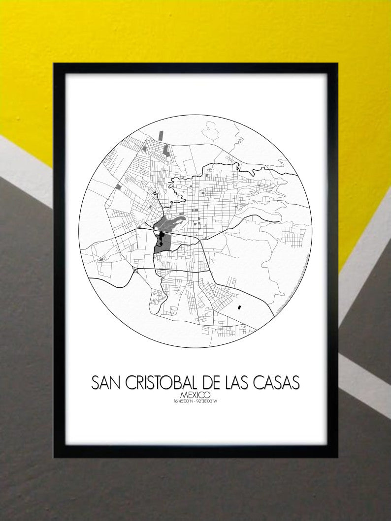 Mapospheres San Cristobal Red dark full page design poster city map 