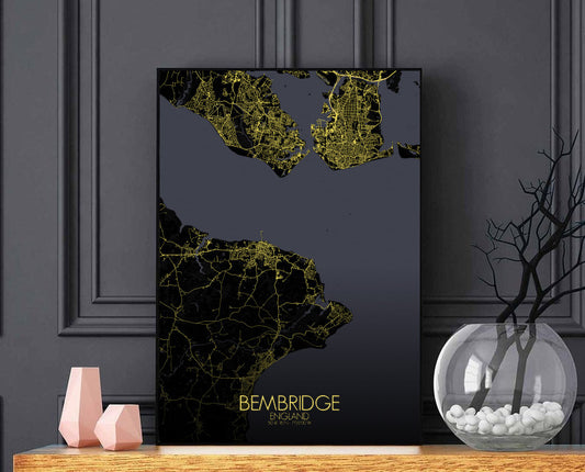 Bembridge Night full page design poster city map