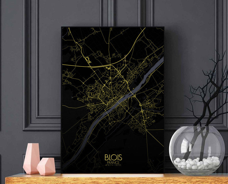 Blois Night full page design poster city map