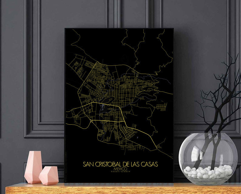 Mapospheres San Cristobal Night full page design poster city map