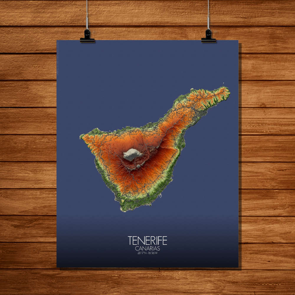 Tenerife elevation map mapospheres fullpage