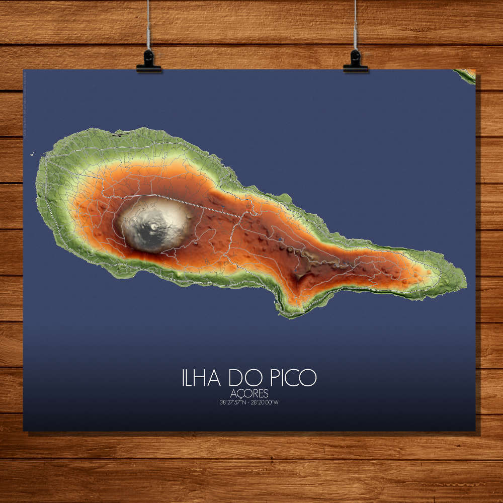 Ilha Do Pico elevation map mapospheres fullpage