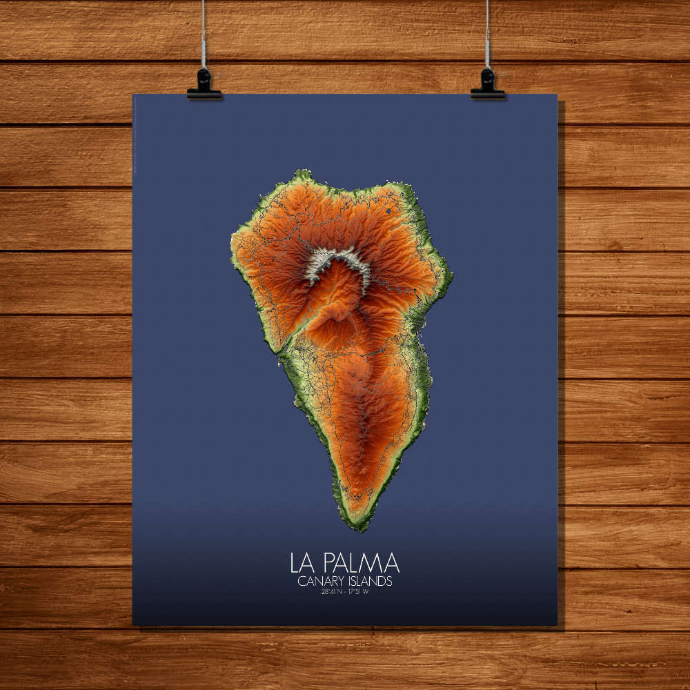 La Palma elevation map mapospheres fullpage