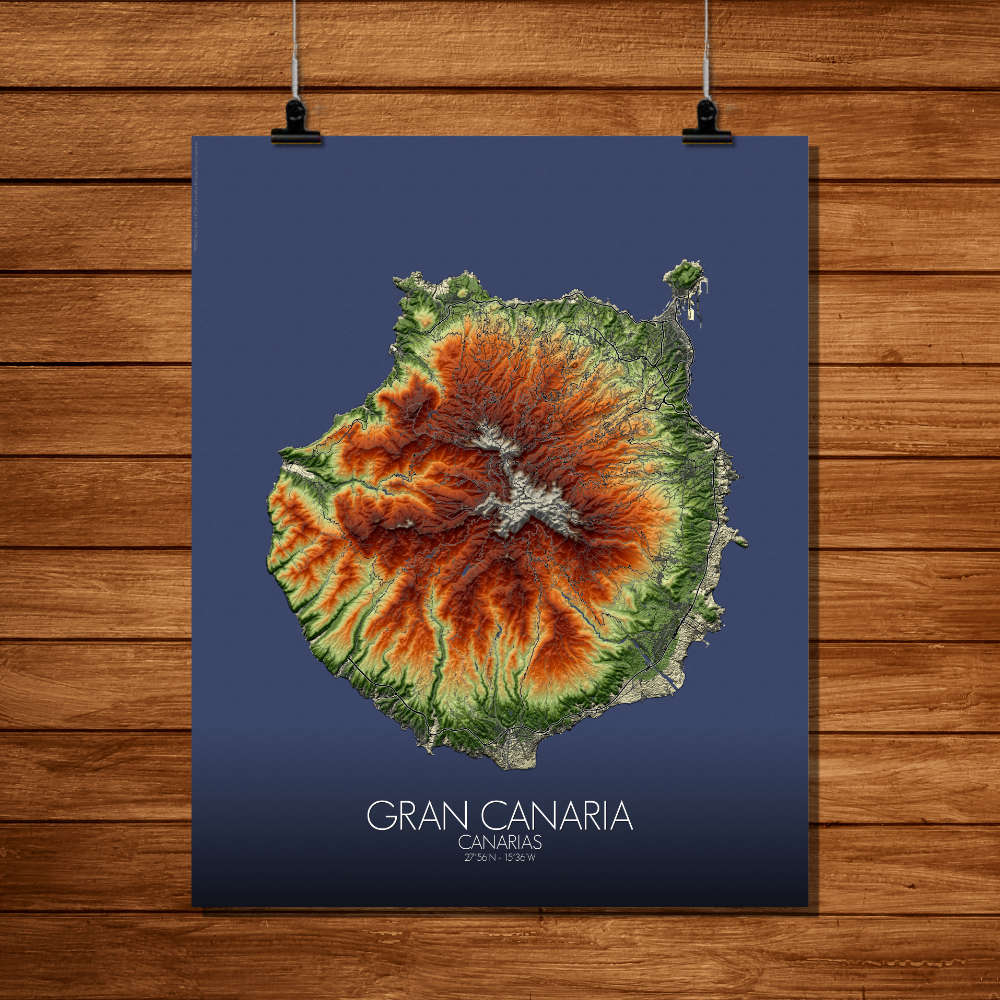 Gran Canaria elevation map mapospheres fullpage