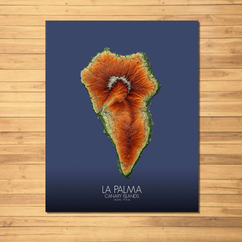 La Palma elevation map mapospheres fullpage