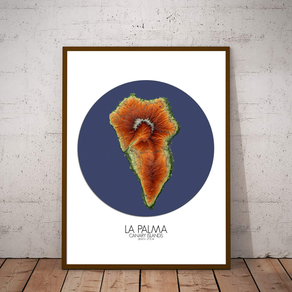 La Palma Azores mapospheres roundshape elevation map