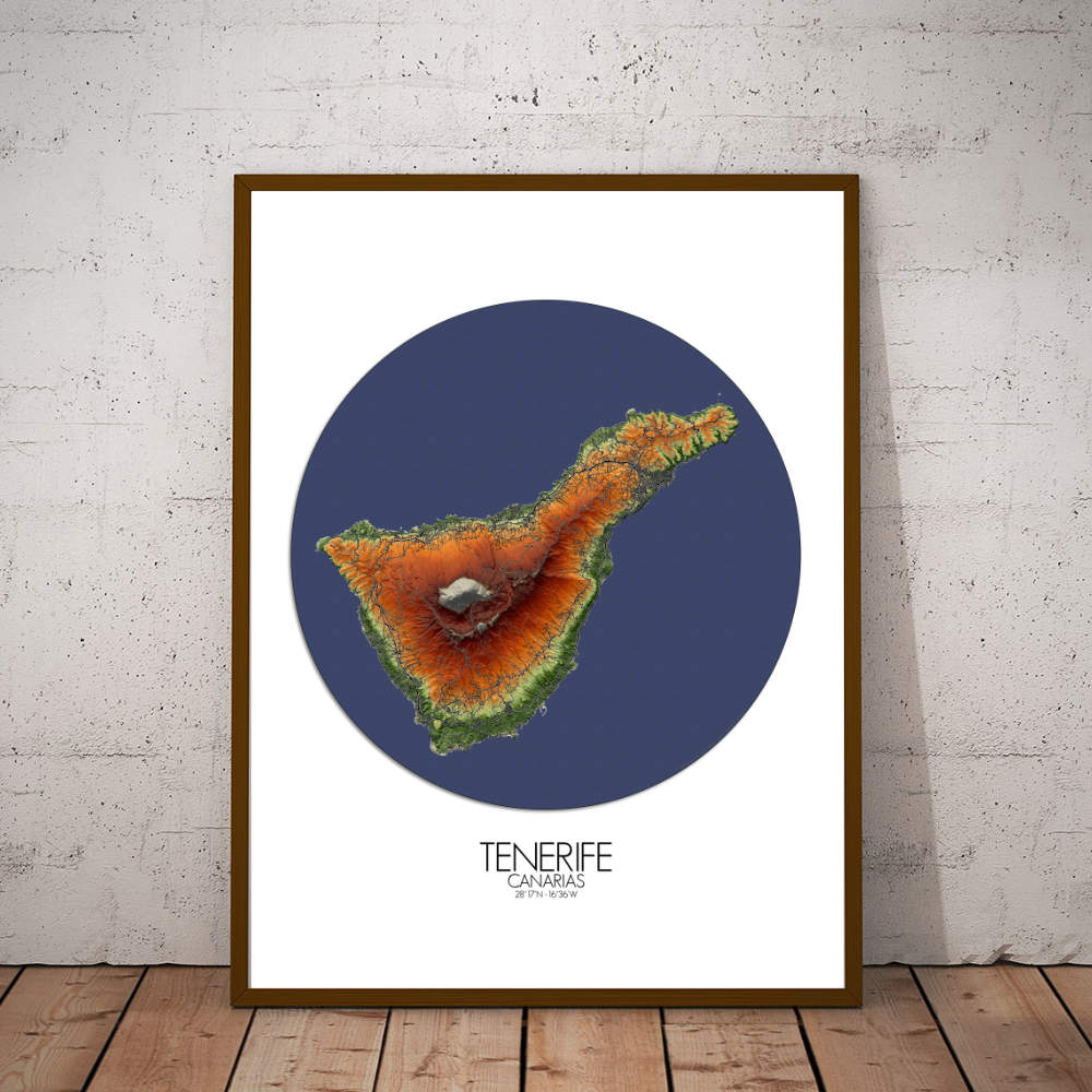 Tenerife Azores mapospheres roundshape elevation map