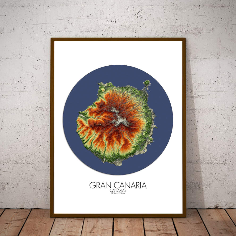 Gran Canaria Azores mapospheres roundshape elevation map