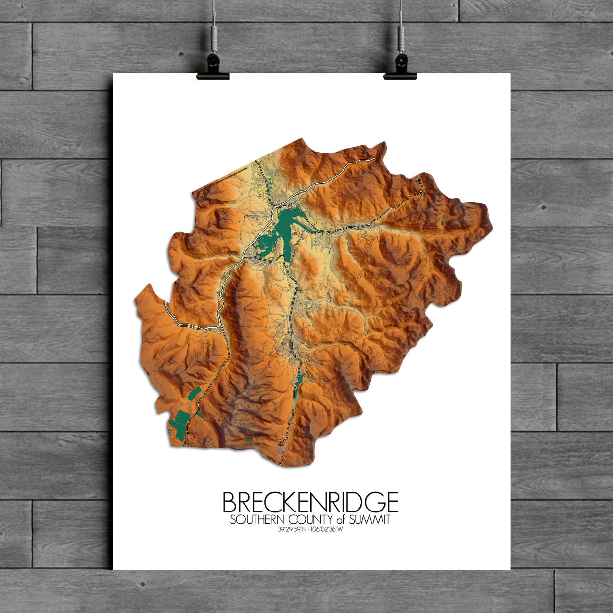 Poster of Breckenridge | Elevation map