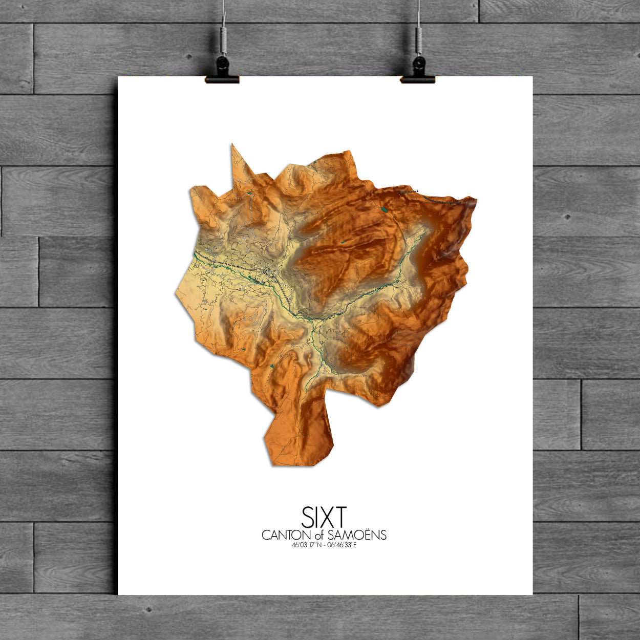Poster of Sixt France | Elevation map