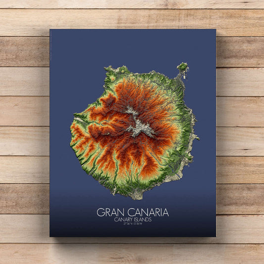 Gran Canaria elevation map mapospheres fullpage canvas