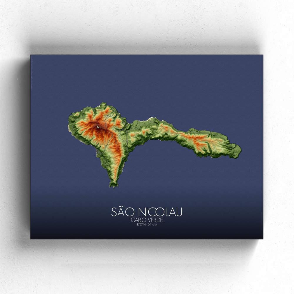 Poster de Sao Nicolau Cap Vert | Carte en relief