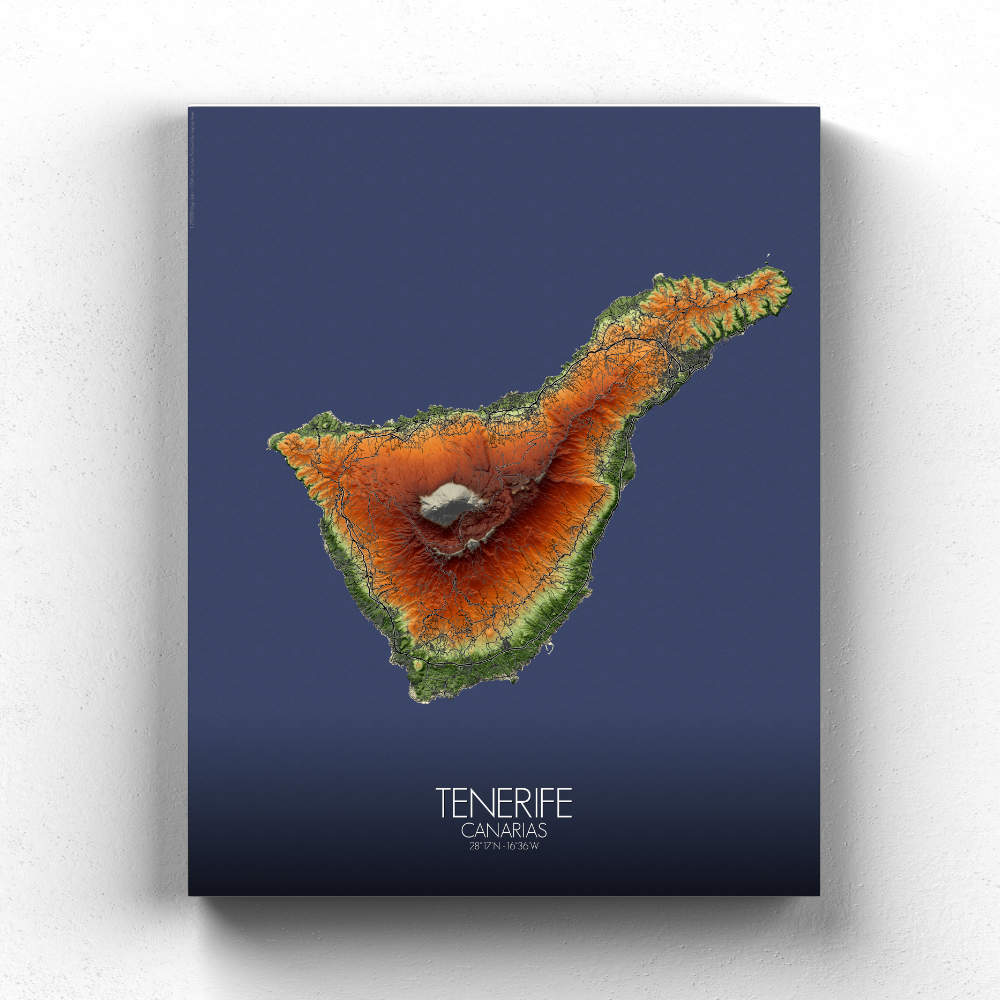 Tenerife Azores mapospheres fullpage elevation canvas