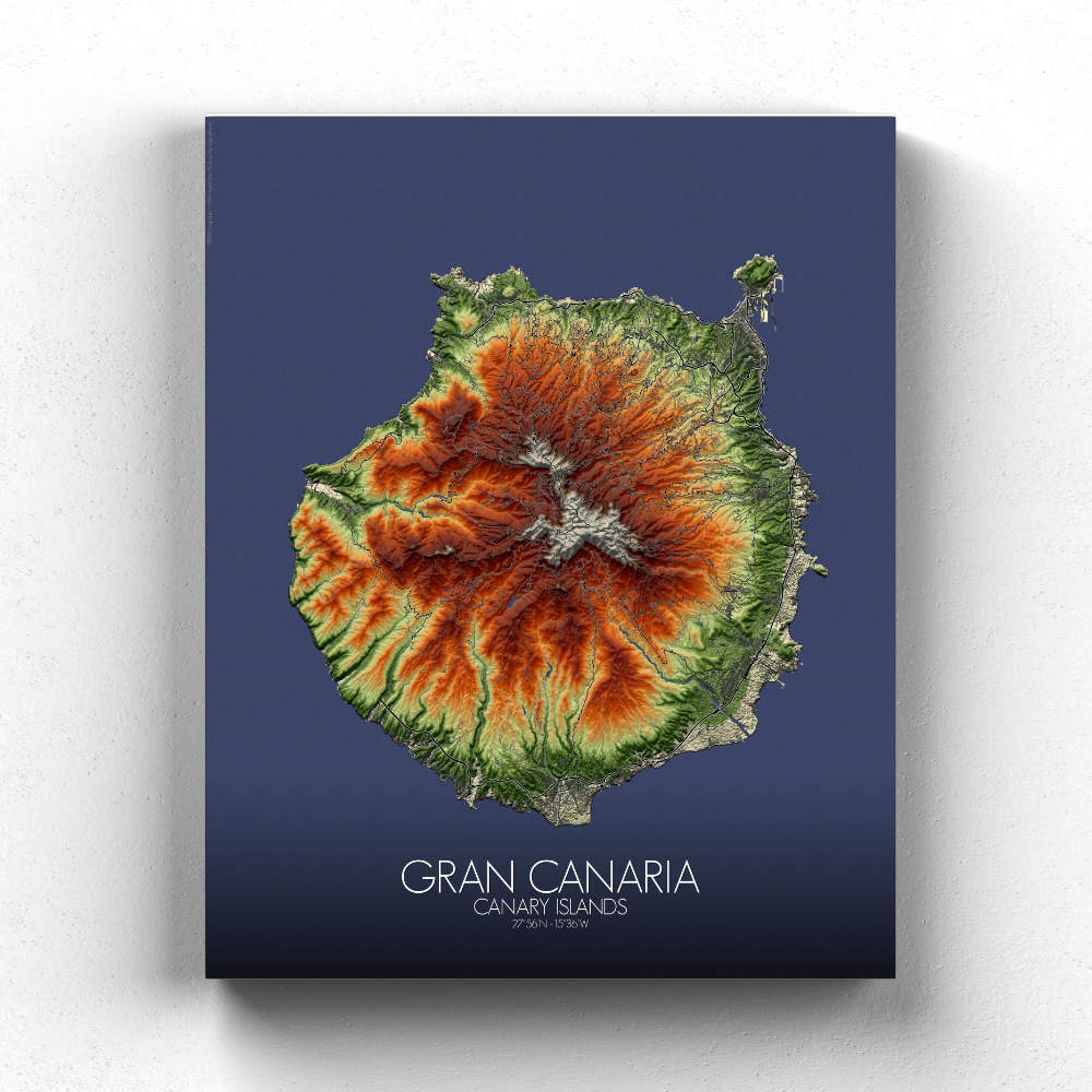 Gran Canaria Azores mapospheres fullpage elevation canvas