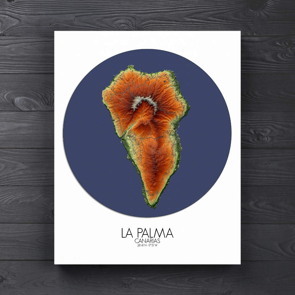 La Palma Azores mapospheres roundshape elevation canvas