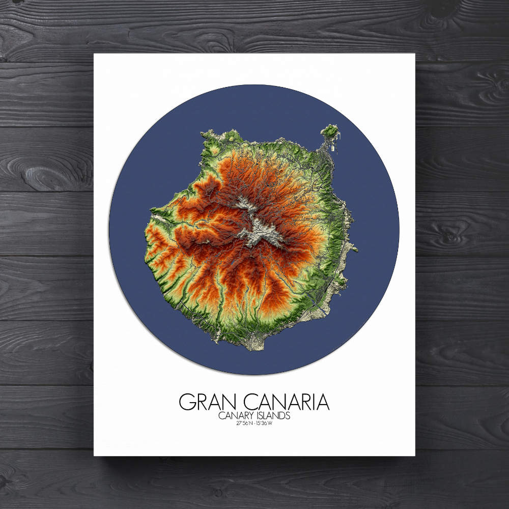 Gran Canaria Azores mapospheres roundshape elevation canvas