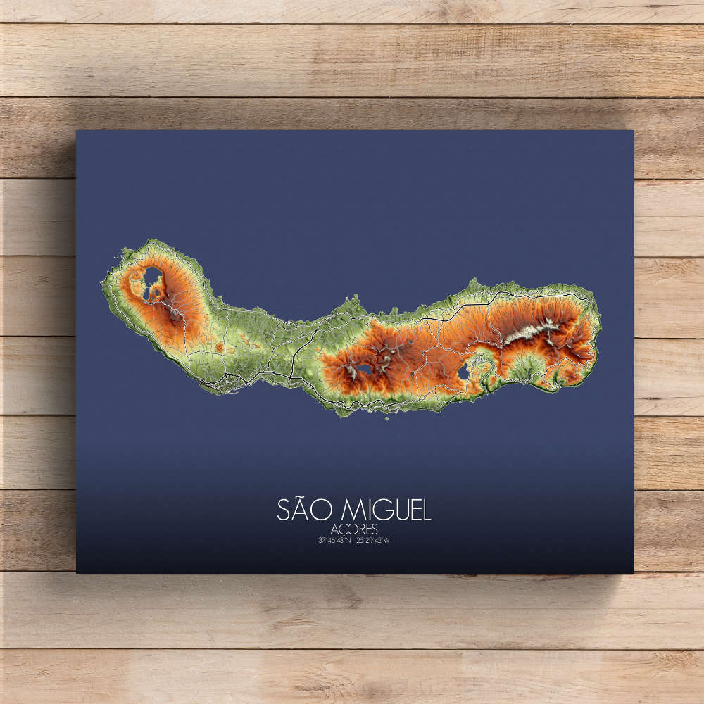 Sao Miguel Azores mapospheres fullpage canvas