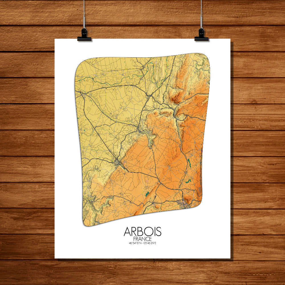 Poster of Arbois France | Elevation map