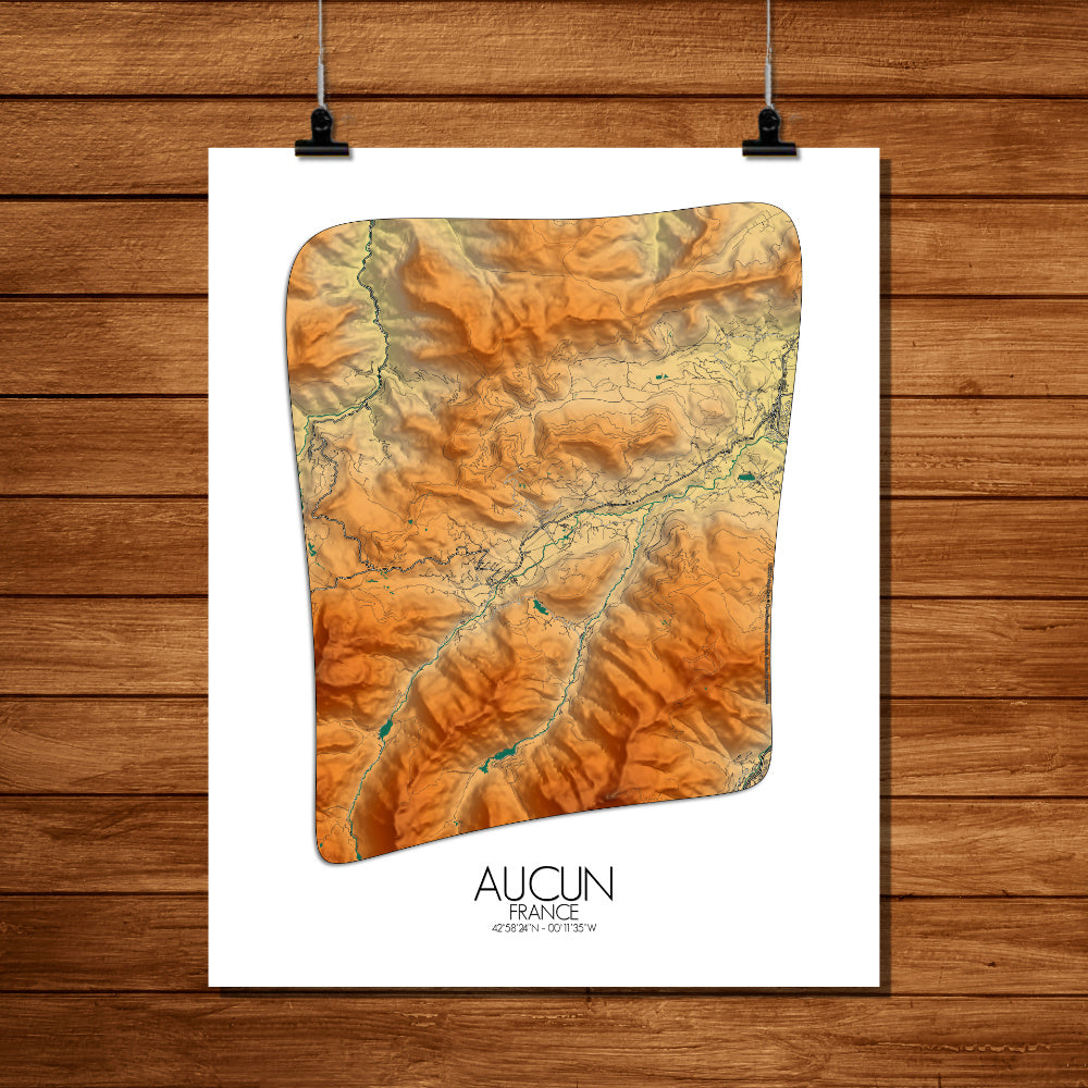 Poster of Aucun France | Elevation map