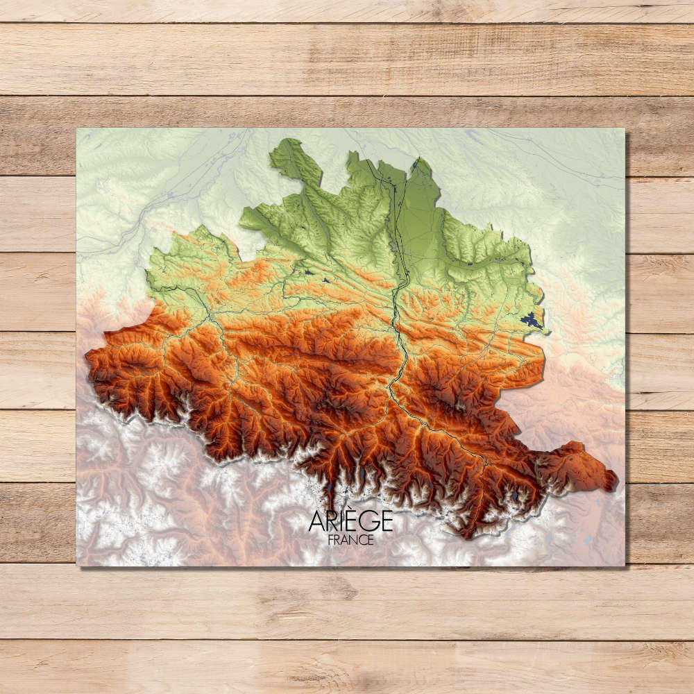 Mapospheres Ariege Fullpage design poster elevation map