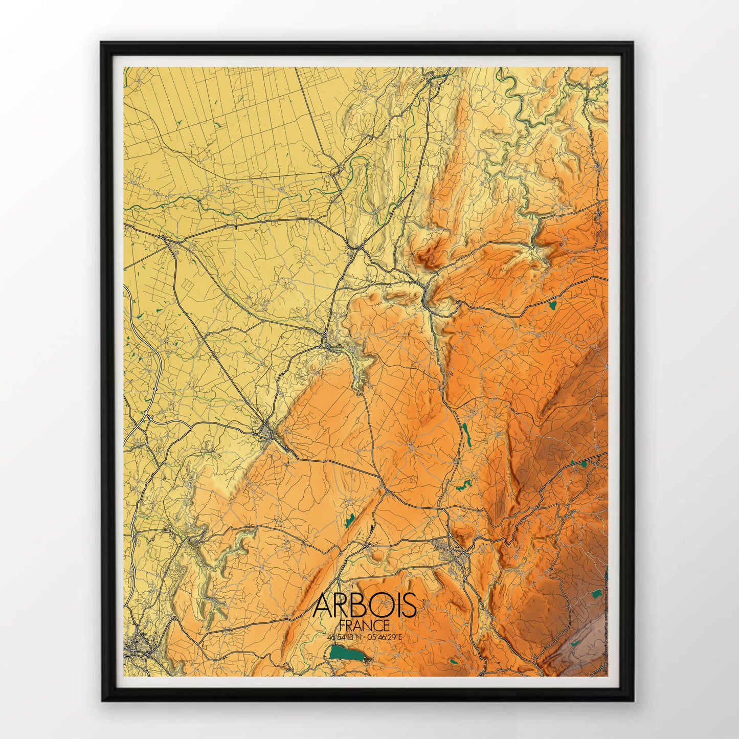 Póster de Arbois Francia | Mapa de elevacion