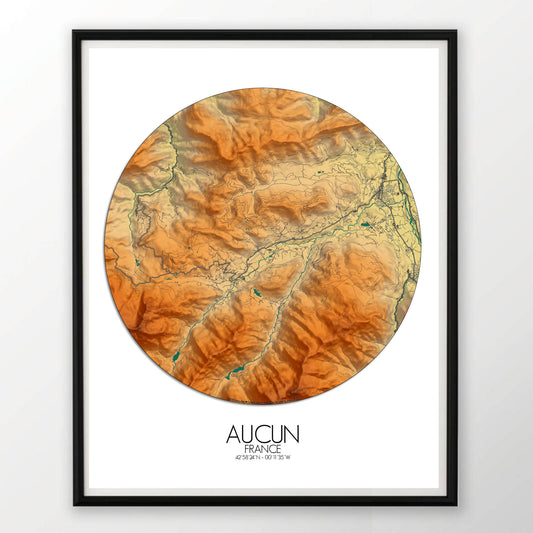 Poster d'Aucun France | Carte Relief